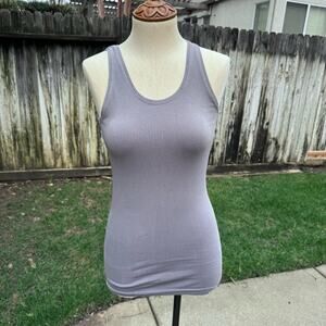 ATHLETA Lilac Stretch Seamless Rib Knit Yoga Tank Top Women's Size XS *Flaw*
